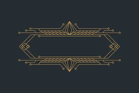 Art deco frames, golden elegant antique borders, decorative game buttons or.. Stock Illustration