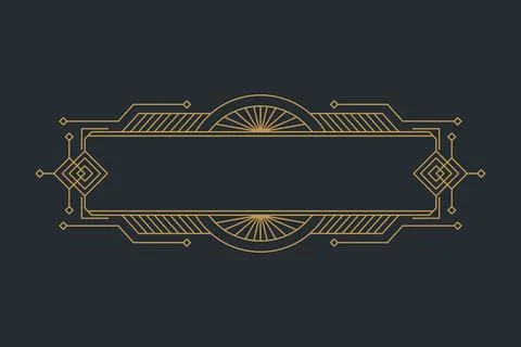 Art deco frames, golden elegant antique borders, decorative game buttons or.. Stock Illustration