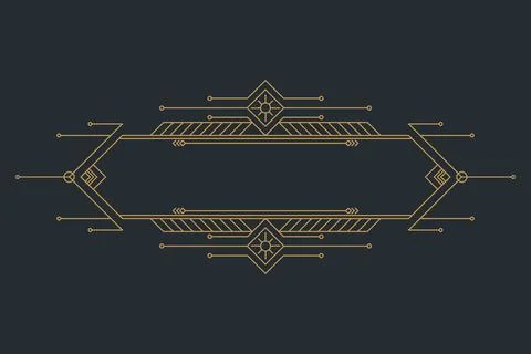 Art deco frames, golden elegant antique borders, decorative game buttons or.. Stock Illustration