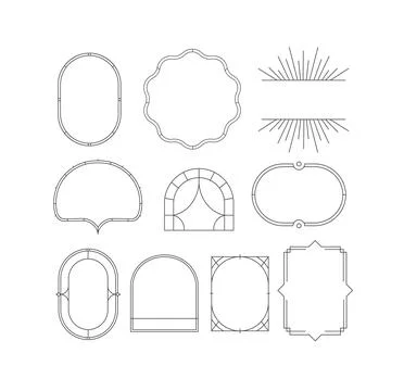 Art deco frames linear Stock Illustration