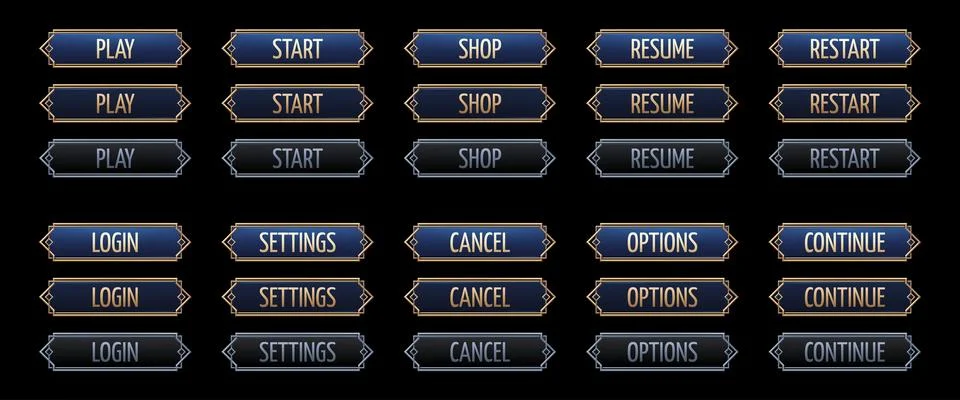Art deco game interface button, ui animation frame イラスト素材