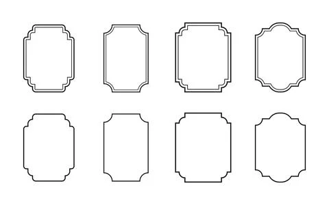 Art deco geometric frames, luxury rectangular linear borders for wedding in.. 스톡 일러스트