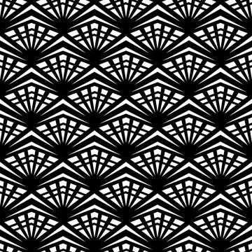 Art Deco - Geometric Pattern (Black, White) Illustrazione stock
