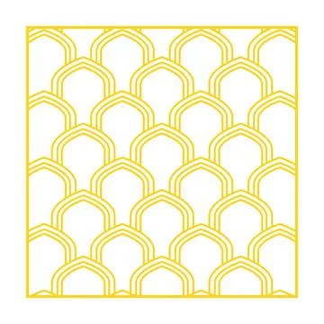 Art deco geometric pattern with yellow arches Stock Illustration