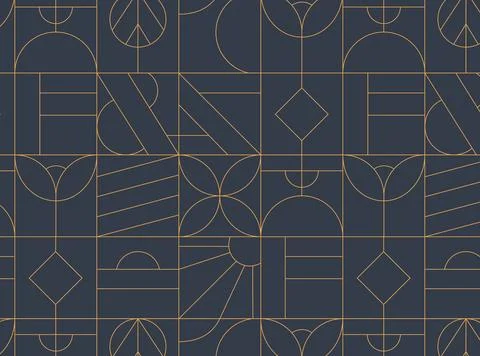 Art deco geometric vintage pattern blue Stock Illustration