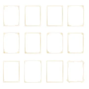 Art Deco gold horizontal frames and borders collection 2. Trendy gatsby desig Stock Illustration