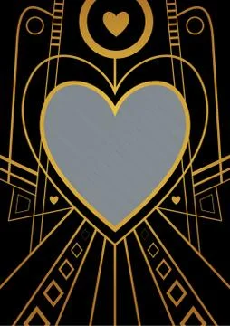 Art Deco Heart Border Stock-Illustration