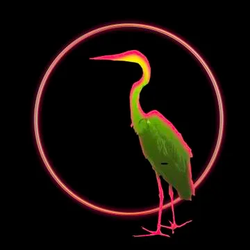 ART DECO HERON Illustrazione stock