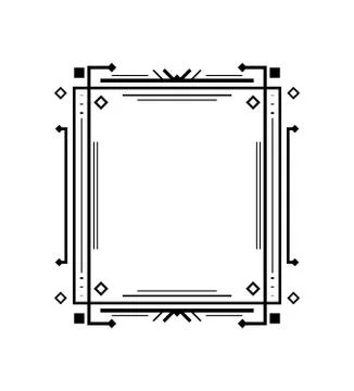 Art deco line border. Vector illustration. Stock Illustration