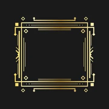 Art deco line border. Vector illustration. Stock Illustration