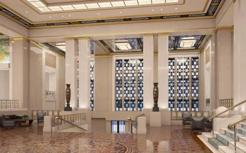 Art Deco Lobby Stock Illustration