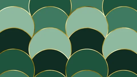 Art Deco Luxury Emerald and Gold Scales Seamless Loop 4K Background Stock Footage 346244138