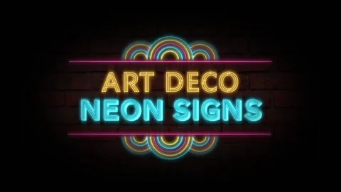 Art Deco Neon Signs Stock After Effects