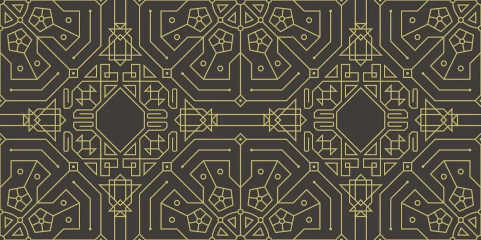 Art Deco ornament pattern. Vector seamless wallpaper Stock Illustration