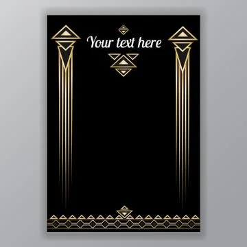 Art deco page template Stock Illustration