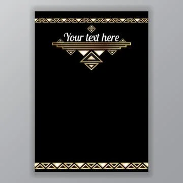Art deco page template Stock Illustration