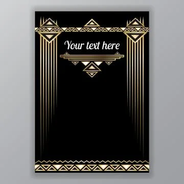 Art deco page template Stock Illustration