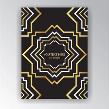 Art Deco page template, octagonal geometric pattern with zoom in effect for p Stock Illustration