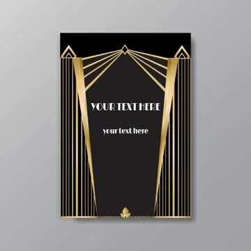 Art Deco page template, retro  style for web and print, city and the lights p 库存插图