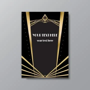 Art Deco page template, retro  style for web and print, city and the lights p Stock Illustration