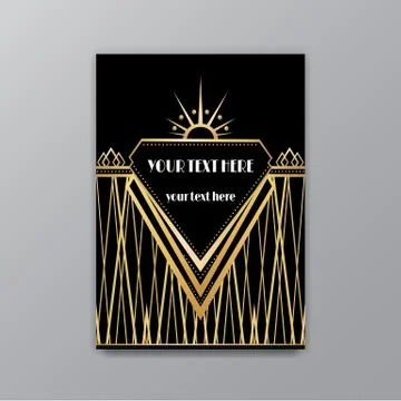 Art Deco page template, retro  style for web and print, city and the lights p Stock Illustration