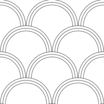 Art Deco Pattern. Fanning seamless black and white background Illustrazione stock