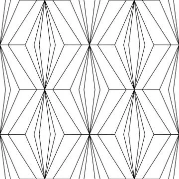 Art Deco Pattern. Fanning seamless black and white background Stock Illustration