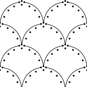 Art Deco Pattern. Fanning seamless black and white background Stock Illustration