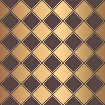 Art Deco Pattern Golden Squares Lines Background Stock Illustration