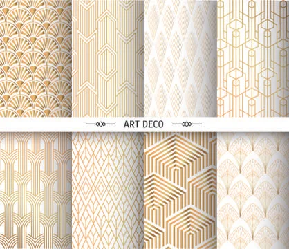 Art deco pattern. Golden vintage geometric arts. Geometrics gold minimal Stock Illustration