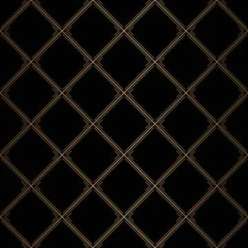 Art Deco Pattern. Seamless black and gold background. Stock Illustration