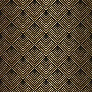 Art Deco Pattern. Seamless black and gold background. Stock Illustration