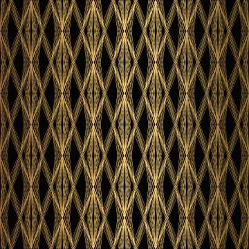 Art Deco Pattern. Seamless black and gold background Stock Illustration
