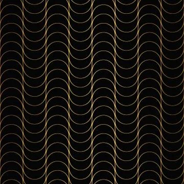 Art Deco Pattern. Seamless black and gold background Stock Illustration
