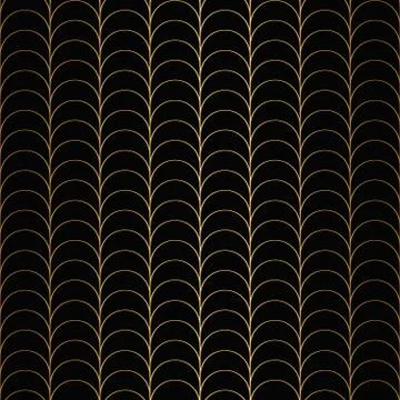 Art Deco Pattern. Seamless black and gold background Stock Illustration