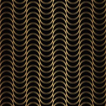 Art Deco Pattern. Seamless black and gold background Stock Illustration