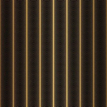 Art Deco Pattern. Seamless black and gold background Stock Illustration