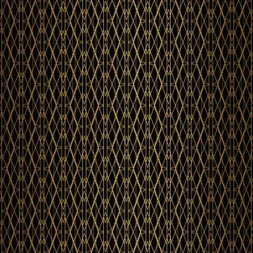 Art Deco Pattern. Seamless black and gold background Stock Illustration