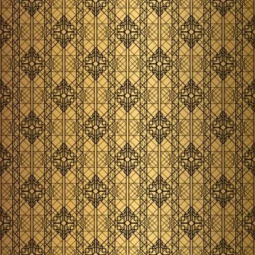 Art Deco Pattern. Seamless black and gold background Stock Illustration