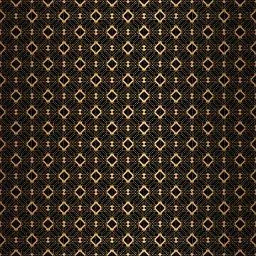 Art Deco Pattern. Seamless black and gold background Stock Illustration