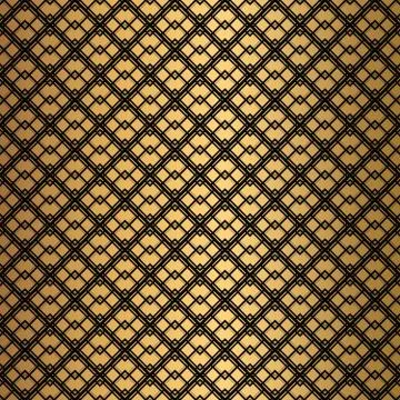 Art Deco Pattern. Seamless black and gold background Illustrazione stock