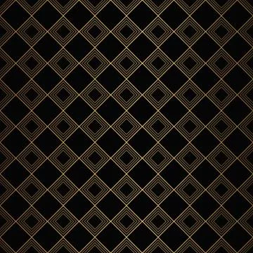 Art Deco Pattern. Seamless black and gold background Stock Illustration