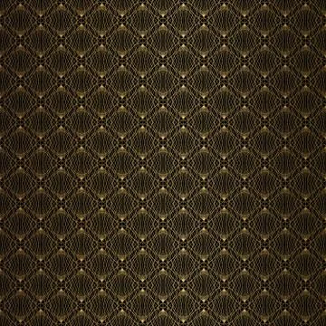 Art Deco Pattern. Seamless black and gold background Stock Illustration