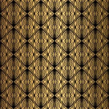 Art Deco Pattern. Seamless black and gold background Stock Illustration
