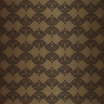 Art Deco Pattern. Seamless black and gold background Stock Illustration