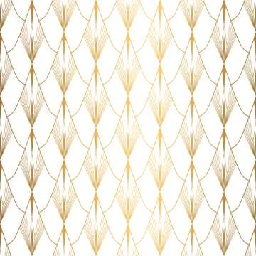 Art Deco Pattern. Seamless black and gold background Stock Illustration
