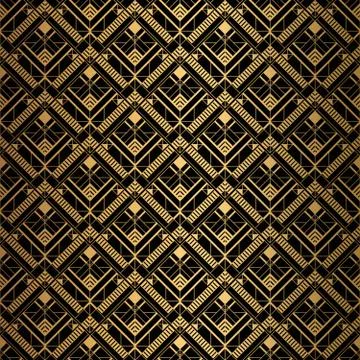 Art Deco Pattern. Seamless black and gold background 스톡 일러스트