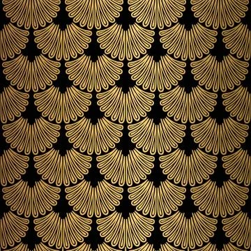 Art Deco Pattern. Seamless black and gold background Stock Illustration