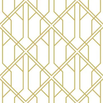 Art Deco Pattern. Seamless geometric vintage decoration. Minimal lines desig 스톡 일러스트