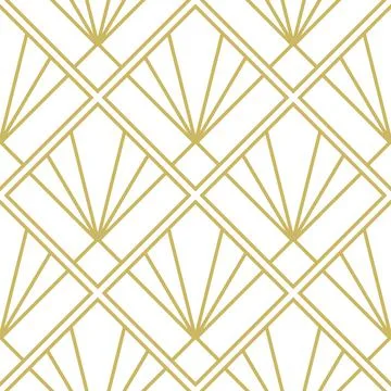 Art Deco Pattern. Seamless geometric vintage decoration. Minimal lines desig Stock Illustration